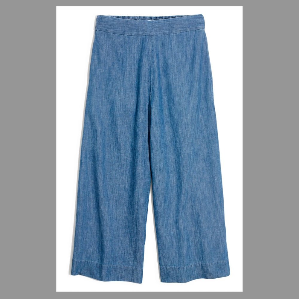 Madewell Huston Pull-On Chambray Crop Pants